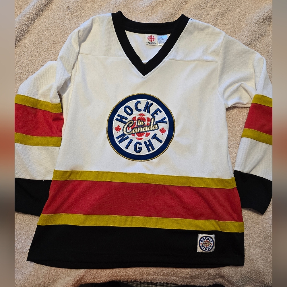 Vintage Hockey Night In Canada Youth Jersey - White, Red, Yellow, Black